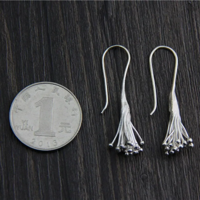 Серьги из серебра S925 пробы для женщин и девушек, висячие серьги 42x9,5 мм