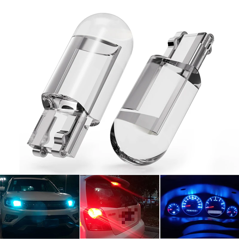 

100/50/30PCS Car T10 Led Bulbs COB W5W 194 168 Auto License Plate Light Instrument Lamp Acrylic Wedge Parking Bulbs Car Styling