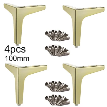 

4 Pcs Golden Steel Furniture Leg Metal Sofa Feet Chair Cabinet Closet 10~17.5cm