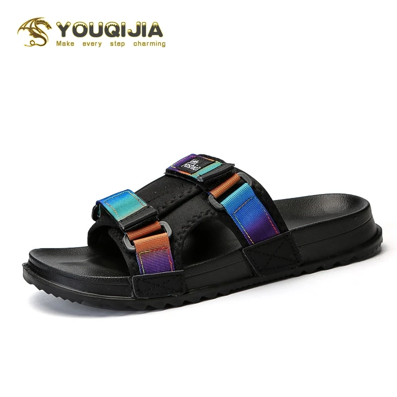 YOUQIJIA/летние мужские домашние уличные тапочки; пляжная обувь; стильные удобные шлепанцы для бассейна, ванной, бассейна; вечерние шлепанцы для ванной;