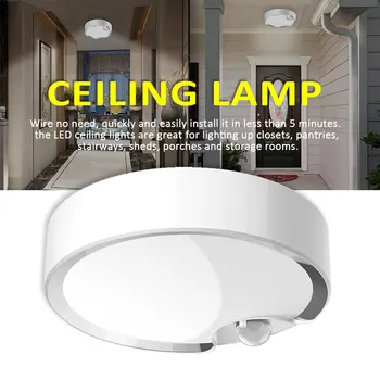 

LED Ceiling Light Garage Battery Operated Motion Sensor 300lm Human Body Induction Laundry Super Bright Indoor Outdoor Home