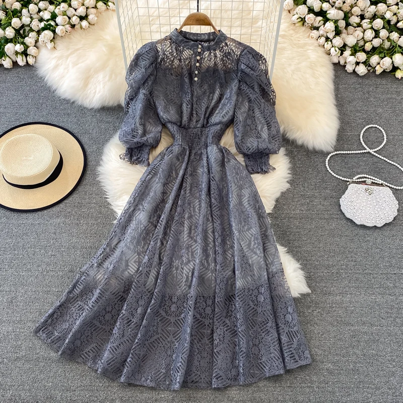 Women New Vintage Runway Dress | Lace Dresses Women Vintage