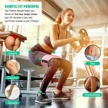 

Hip Resistance Bands Fitness Loop Elastic Exercise Yoga Booty Butt Anti-slip Bands EIG88