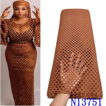 

Hot Sale African Guipure Lace Fabric White Nigerian Water Soluble Cord Laces Embroidery Cord Lace For Party Wedding NI3751-1