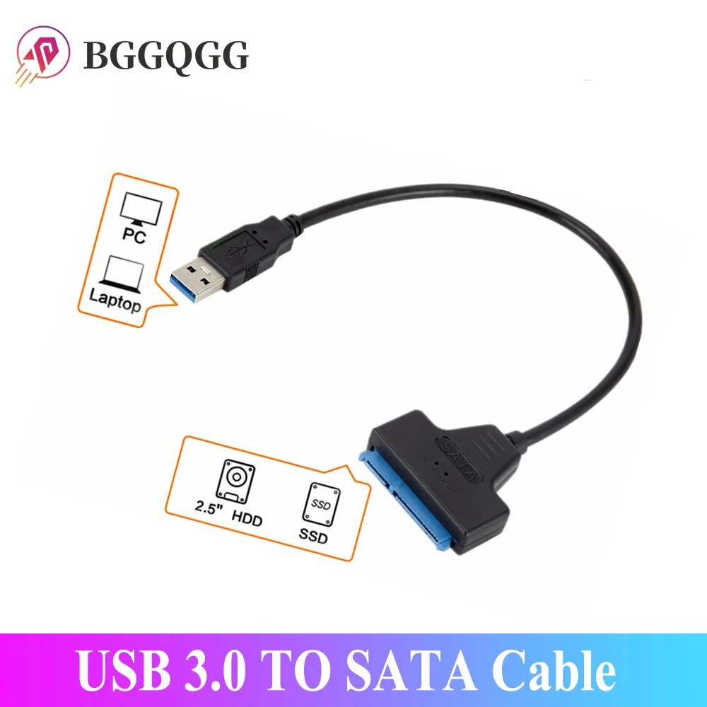 1 PC Câble adaptateur USB 3.0 vers SATA III Disque dur externe 22 broches Adaptateur pour CABLE