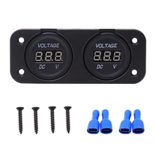 Двойной монитор батареи DC 12v 24v светодиодный цифровой вольтметр для лодки