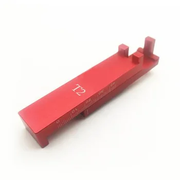 

Red Woodworking ruler Aluminum alloy Gauge Layout Line Marking Gap Deep