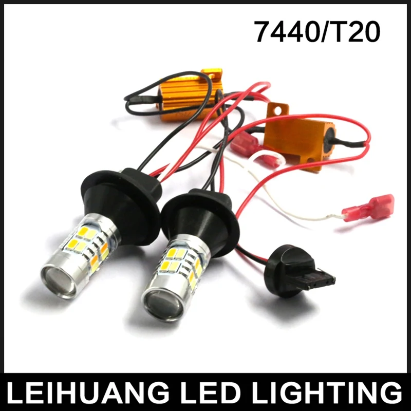 1Pair Universial Auto Led Light Daytime Running Light Front Turn Signals Light Car Led Winker Bulb Lamp T20 7440 Car Accessary