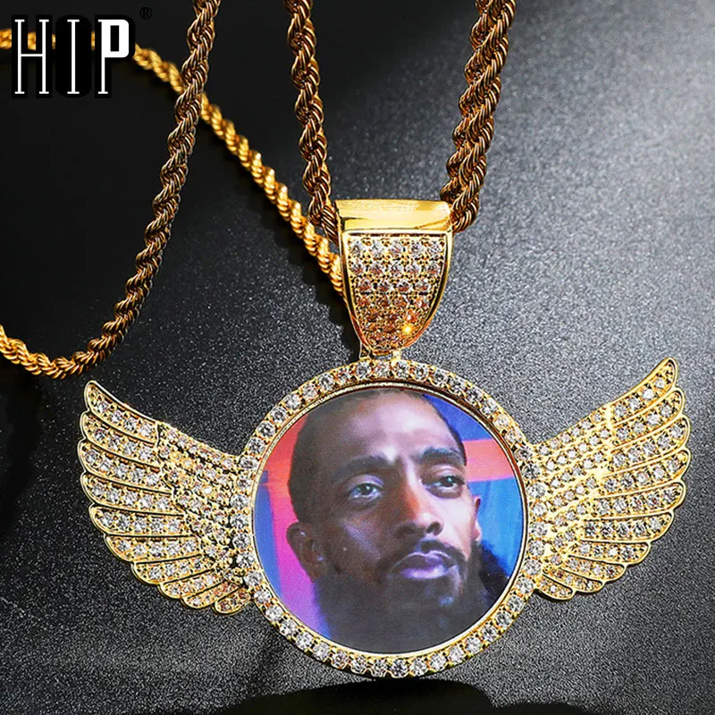 

Hip Hop Custom Made Photo Memory Medallions Solid Iced Out Bling Cubic Zircon Necklace & Pendant For Men Jewelry Tennis Chain