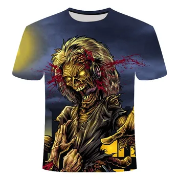 

New AC DC Heavy Metal Music Cool Classic Rock Band Skull head t-shirts Fashion Rocksir DJ T Shirt Men 3D T-Shirt Dropshipping