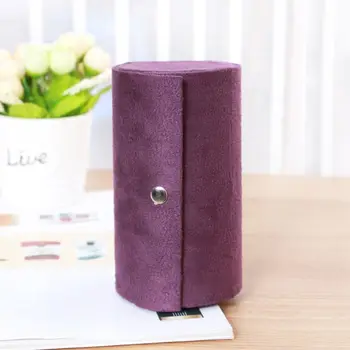 

Velvet Jewelry Box Travel 3-Layer Roll-up Snap Storage Earring Bracelet Display 62KE