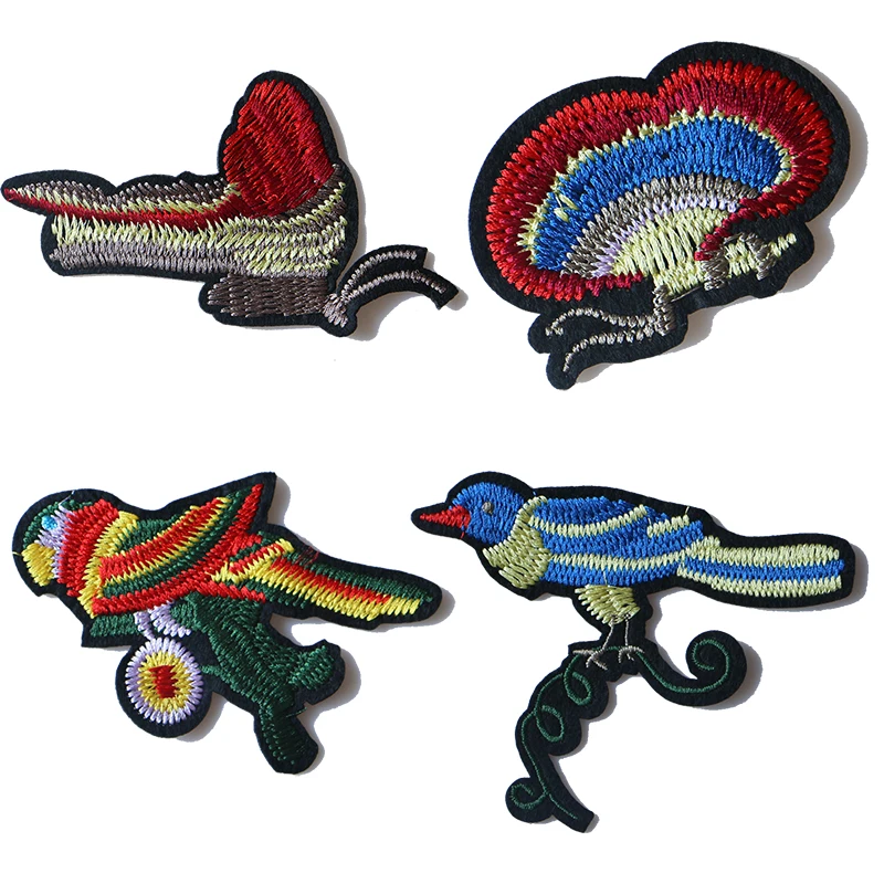 

1 PCS Butterflies and birds Embroidered Iron on Patches for Clothing DIY Stripes Clothes Patchwork Sticker Custom Flowers Badges
