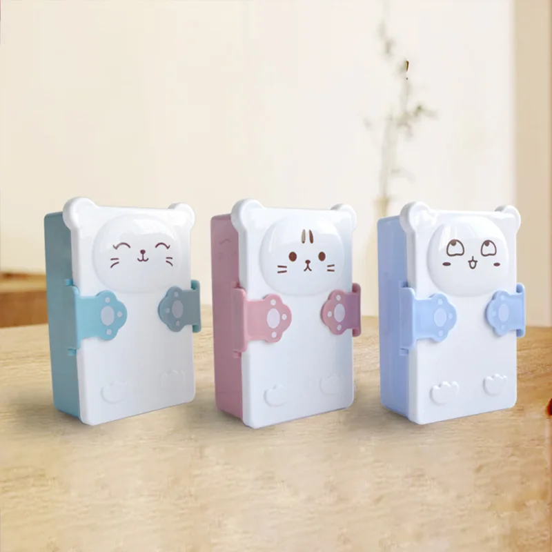 Детские Мультяшные милые коробки Bento, двухслойный пластиковый Ланч-бокс, контейнер для хранения еды, микроволновая печь для детей и школьников