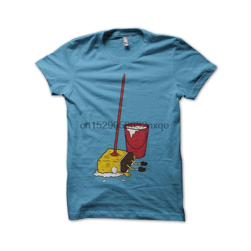 Men T Shirt Tee Bob parody mop clear blue sponge tshirts Women T-Shirt | Мужская одежда