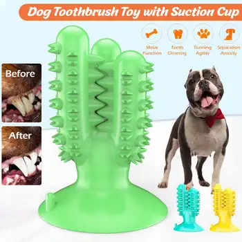

3 in 1 Pet Dog Toothbrush Slow Feeder Dog Chew Toys Puppy Teething Brush Soft Rubber Doggy Molar Stick Pets Oral Care Supplies