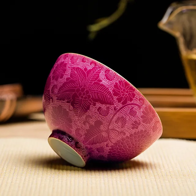 Finom Jingdezhen Tiszta Kézzel Festett Virág Madár Porcelán Kis Tea Tál Kung Fu Teáscup - Image 5