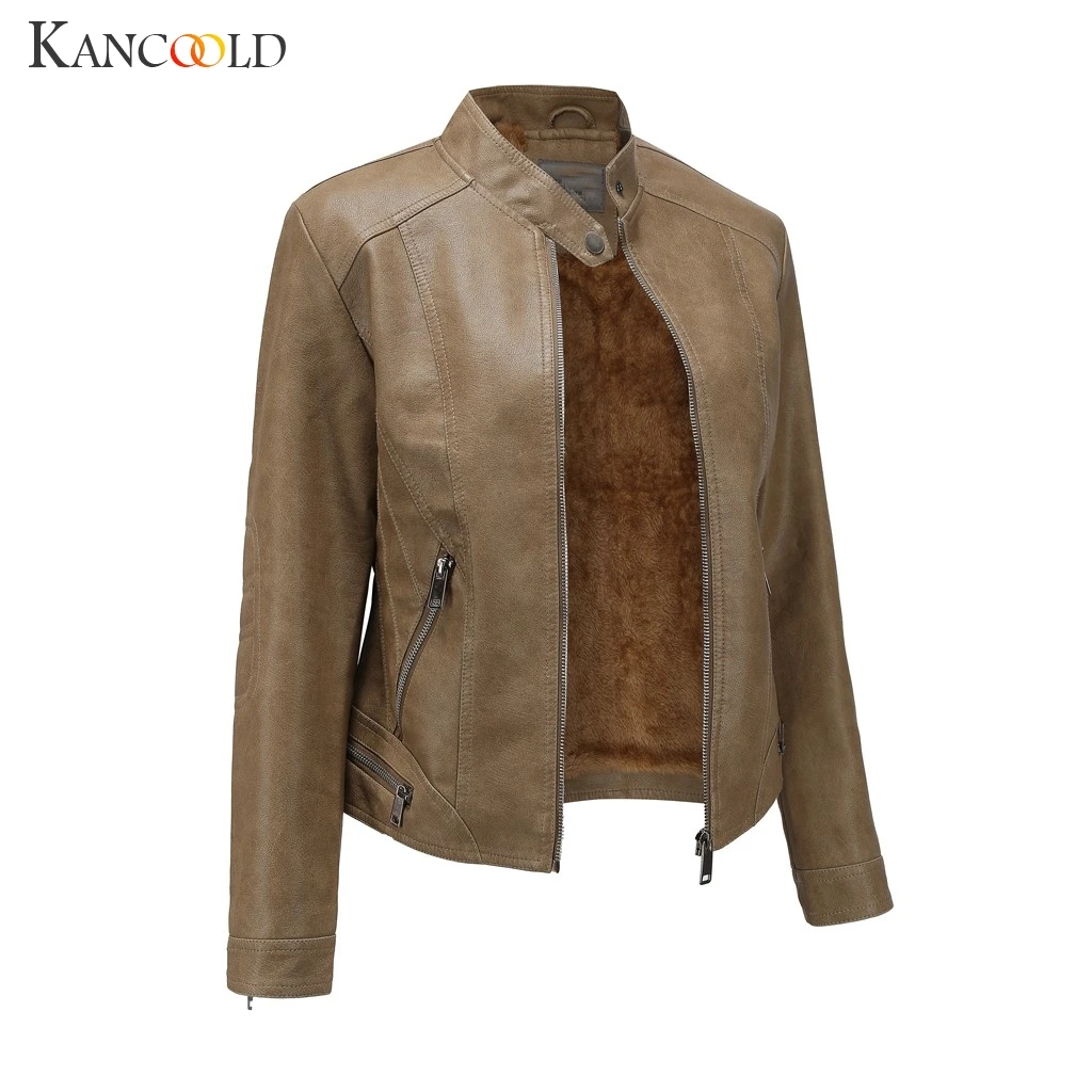 Very best KANCOOLD coats Winter Warm Women Short Leather Jacket Parka Zipper Tops Overcoat fashion new coats