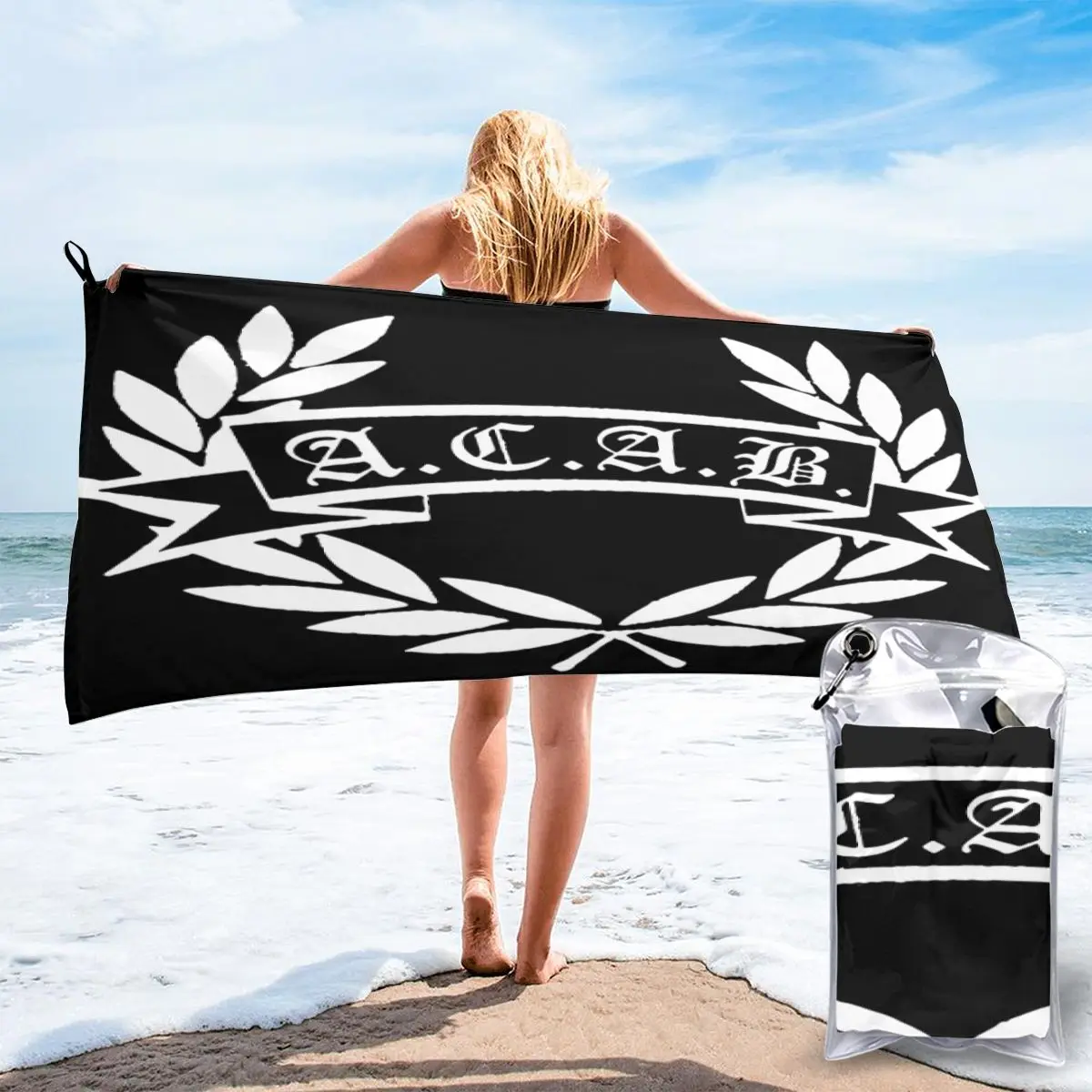 Acab 612 Большое пляжное полотенце банное s дорожное сухое для бассейна Xxl | Дом и сад