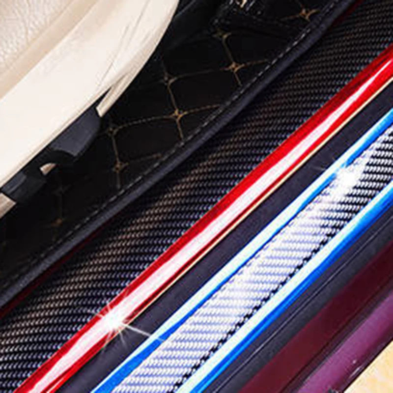 Car Carbon Fiber Side Skirt Door Sill Protector Edge Guard Strip Anti-collision