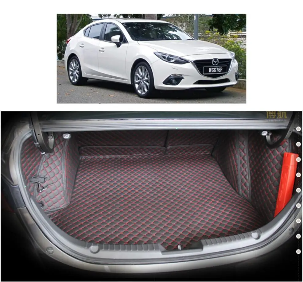 Волокна кожи багажник автомобиля коврик для mazda3 автомобильные аксессуары