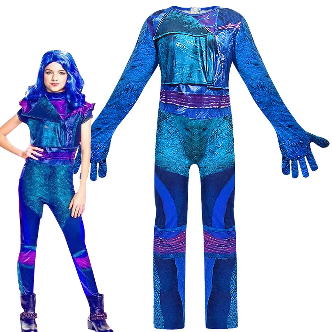 evie costumes-B Красные костюмы evie, детские костюмы на Хэллоуин для женщин, Fantasia, вечерние костюмы для девочек, Одри, потомки 3, маскарадный костюм для подарка - Цвет: evie costumes-B