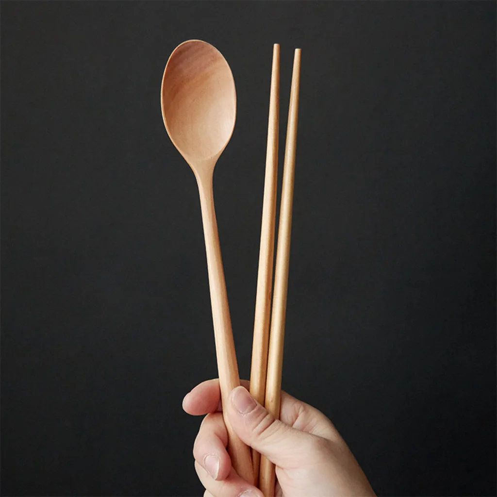 4pcs Lot Kitchen Wooden Spoon Chopsticks Bamboo Cooking Utensil Tool