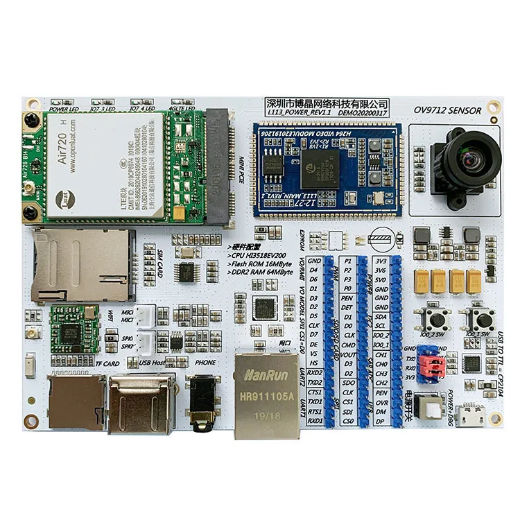 

Модуль платы разработки Hi3518EV200 OV9712 1 миллион IPC Беспроводная сетевая камера 720P