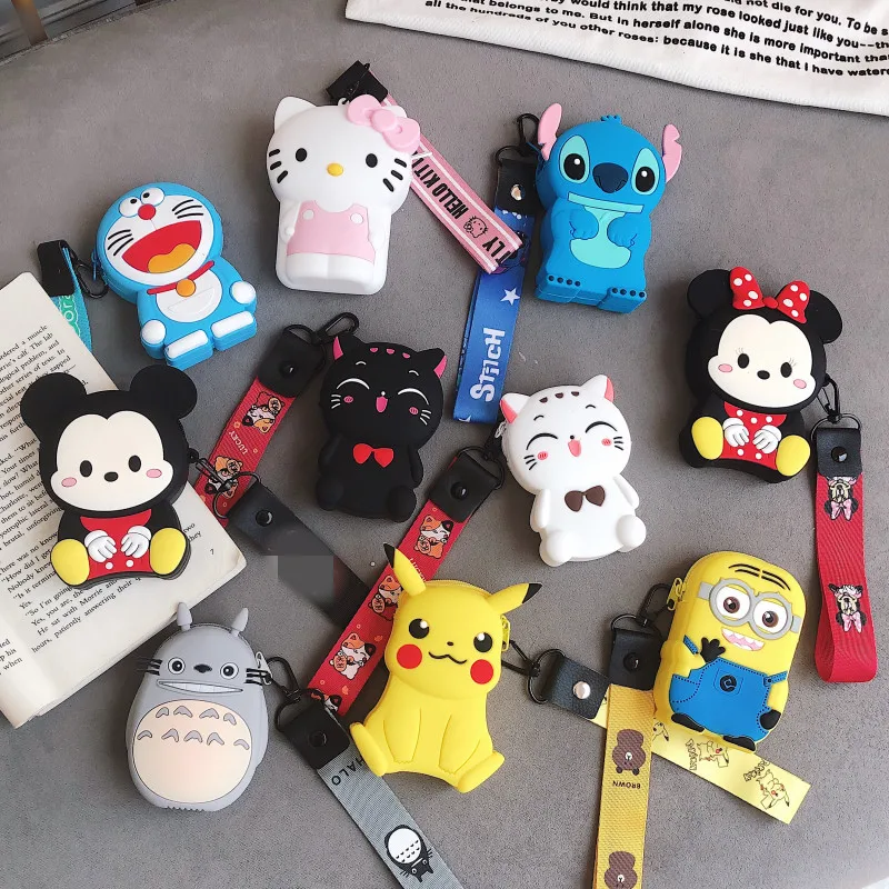 Милая сумка для наушников на молнии, мини-бокс для Airpods, чехол для хранения наушников, мультяшный чехол, мягкая силиконовая сумка для переноски, держатель для карт