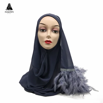 

1PCS Feather Bandana Hot Sale NEW Spring Pashmina Chiffon Scarf Women Elegant Shawl Female Luxury Scarf Ladies Solid Head Scarf