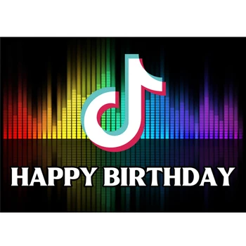 

Musical Symbol Tok Tik Background For Photo Studio Beating Audio Frequency Birthday Party Photography Backdrop Photo Booth
