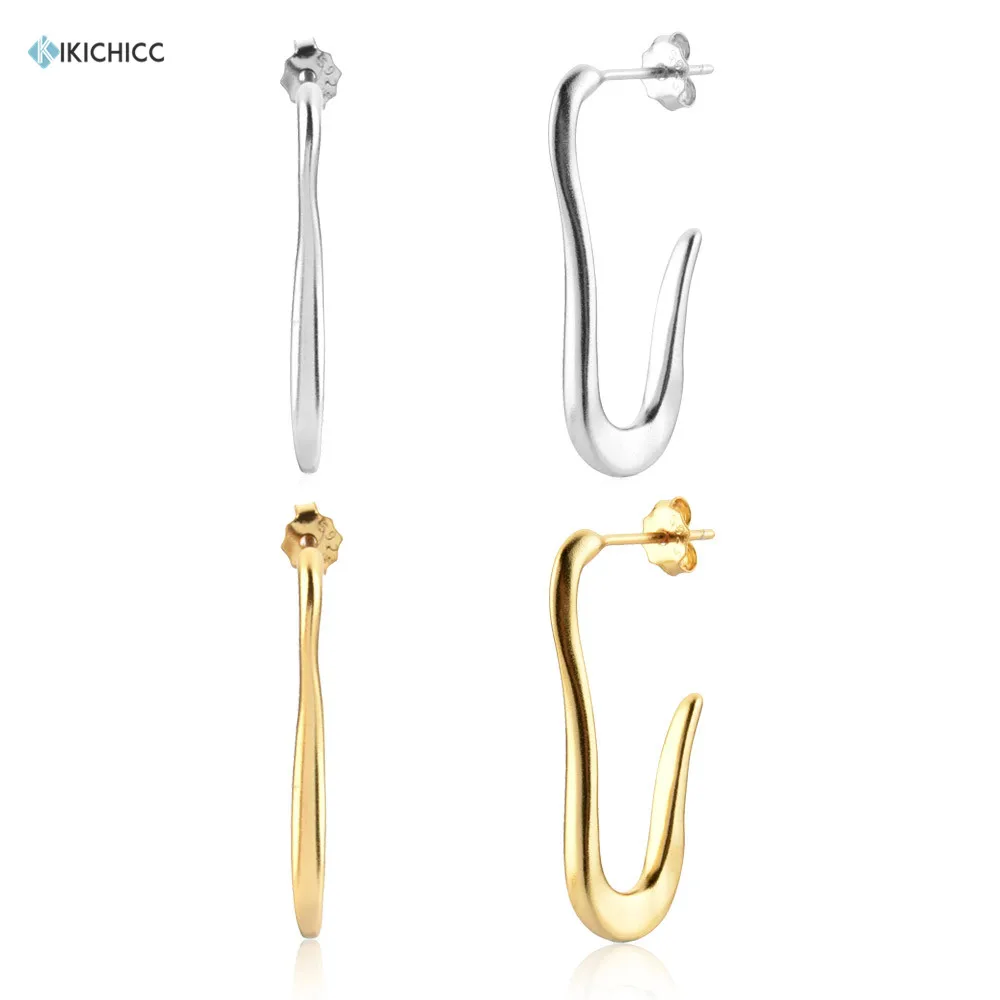 

Клипсы женские из серебра 925 пробы, нестандартной геометрической формы, серьга в виде кольца