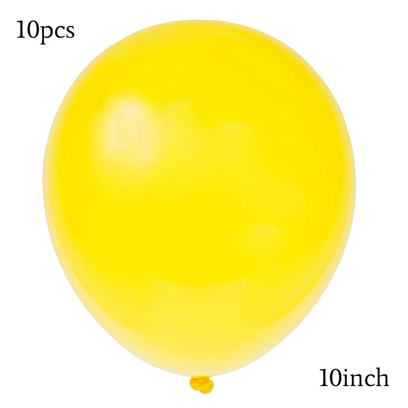 10pc 10in yellow Строительные вечерние шары из фольги, пожарная машина, экскаватор, воздушный шар для Бэйби Шауэр, украшения на день рождения, Детские тематические принадлежности для мальчиков - Цвет: 10pc 10in yellow
