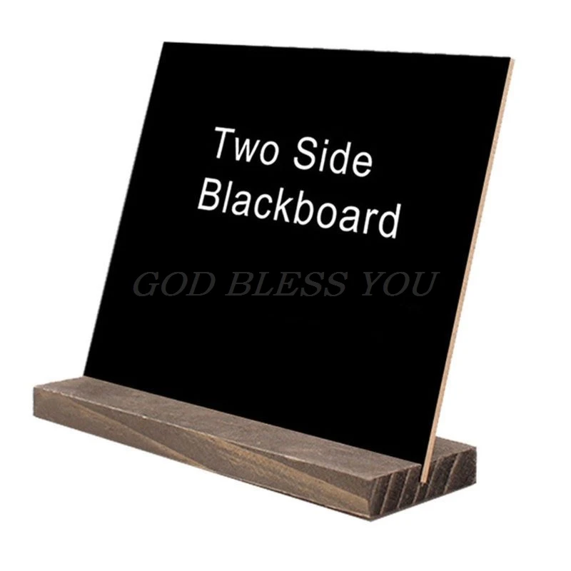 

1Set Wood Tabletop Chalkboard Double Sided Blackboard Message Board Children Kids Toy Desktop signature blackboard