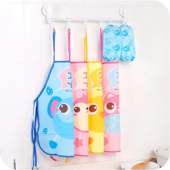 

4 Style Choose Child Cartoon Apron +Arm Sleeve PE PVC Waterproof Oil-proof Barbecue Baking Cooking Household Kitchen Accessories