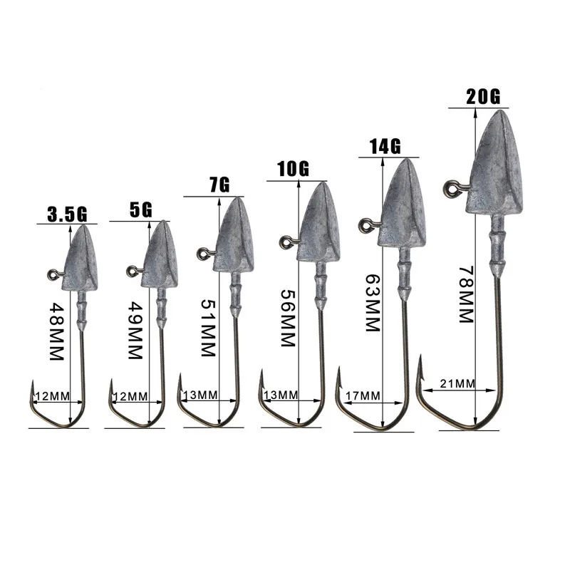Новинка, 4 шт. рыболовные крючки для мягкой приманки, крючок, 3,5 г, 5 г, 7 г, 10 г, 14 г, 20 г, свинцовые рыболовные крючки, джиг приманка, жесткие приманки, рыболовные аксессуары