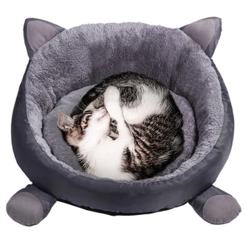 

Plush Bed House for Cats Products for Pets Sofa Gato Cushion Round Beds for Cats Kitten Mat