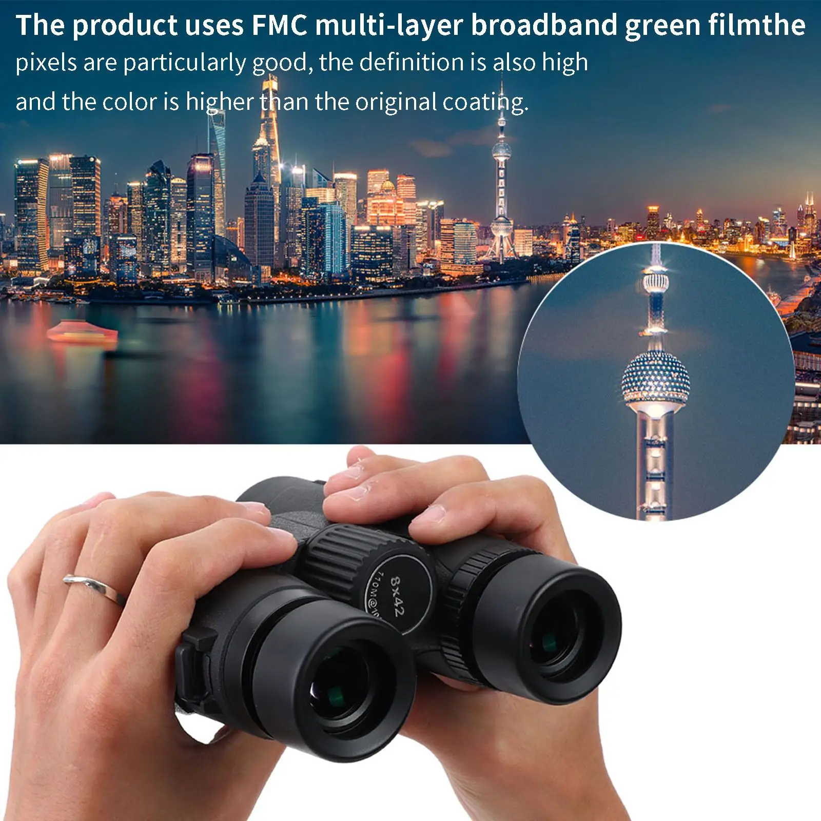 High Definition 8x42 Binocular High Refractive Index Outdoor Telescope