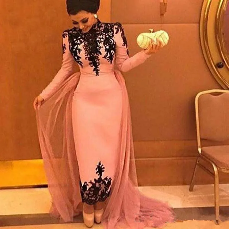 Pink-Muslim-Evening-Dresses-2019-Sheath-Long-Sleeves-Appliques-Lace-Formal-Islamic-Dubai-Saudi-Arabic-Long