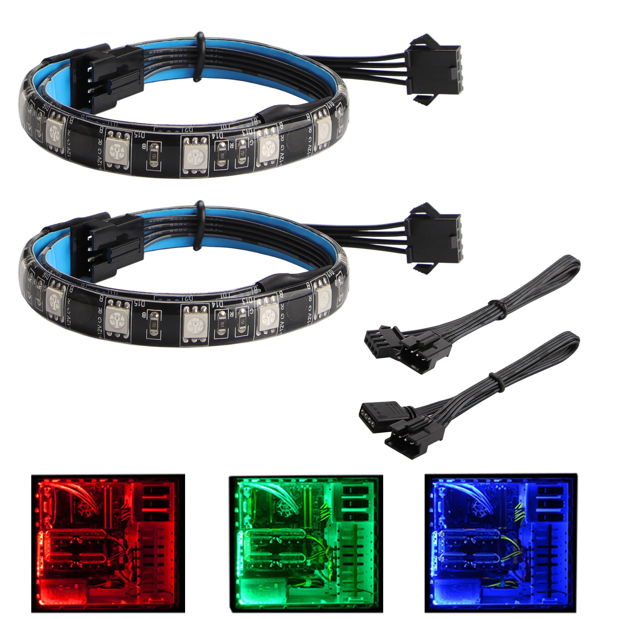 

RGB LED Strip Lights SMD5050 Magnetic Color Changing Full Kit for Modding PC Cases HDTV TV Desktop PC Screen Backlight Lighting
