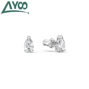 

ayoo high quality swa1:1 2020 new s925 sterling silver simple and small water drop crystal women's earrings