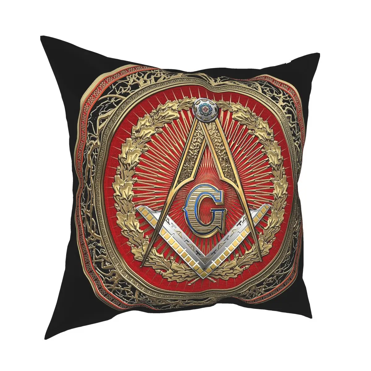 

Masonic Symbols Square Pillow Case Cushions for Sofa 3rd Degree Mason Silver Jewel Master Custom Pillowcover Home Decor