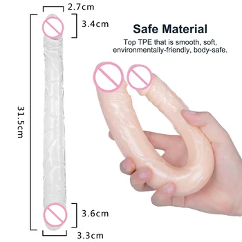 23.5-37.5Cm Double Dildo Realistic Mini Soft Dildo Anal Huge Lesbian Masturbator Double Ended Dong Penis Sex Toys Women Dildo 6
