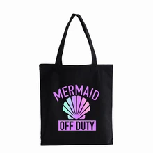 

Mermaid Off Duty Women Shopping Bag Hipster Harajuku Women Aesthetic Large Capacity Storage Handbag Shoulder Tote canvas bag