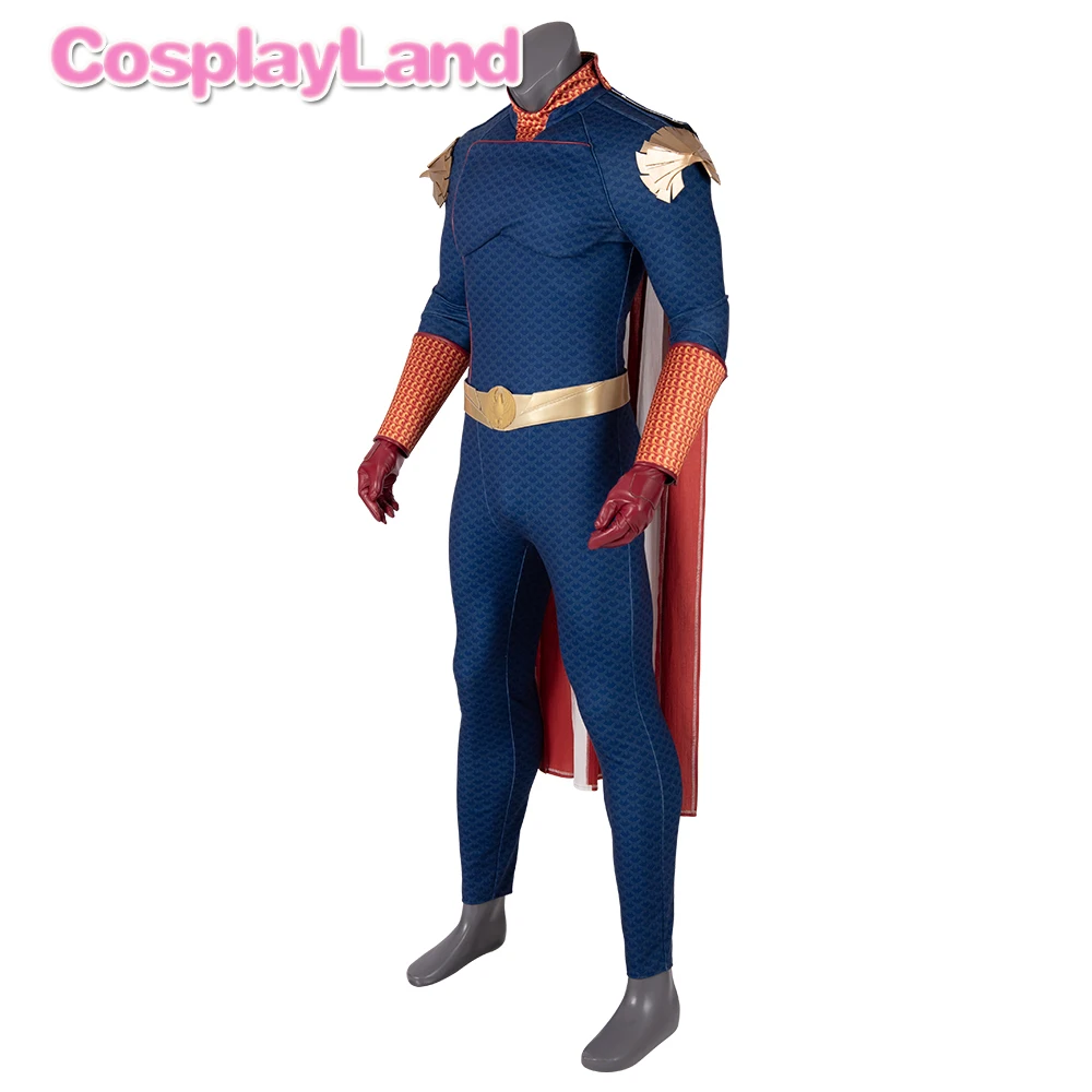 Homelander Cospaly костюм супергероя взрослый костюм на Хэллоуин Антоний Старр плащ-комбинезон Синий боди