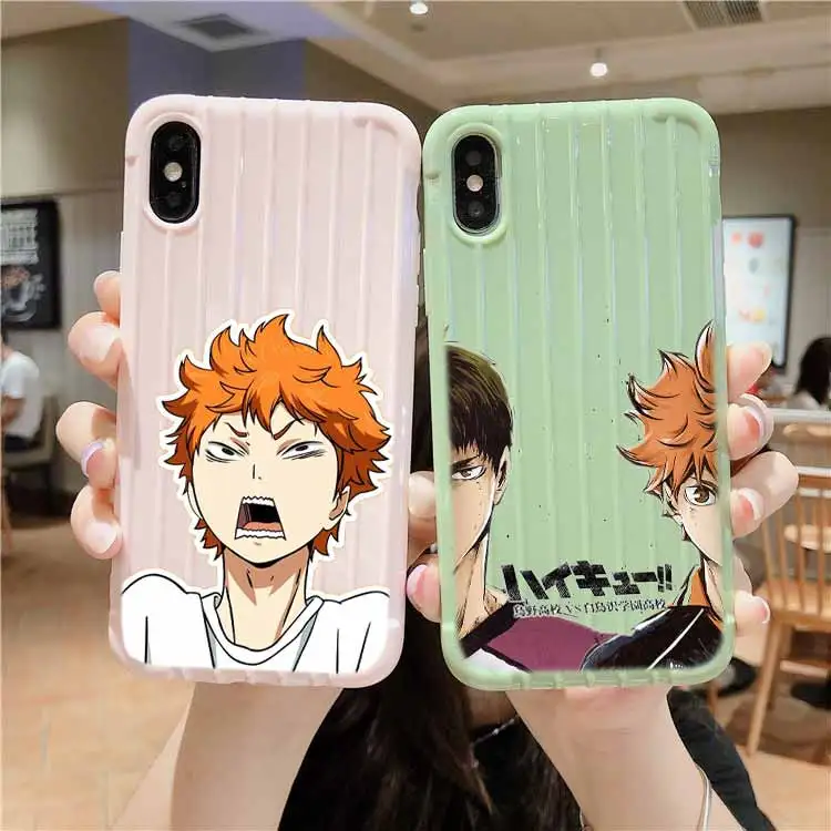 Haikyuu аниме Fundas чемодан на колесиках текстура чехол для телефона IPhone 11 Pro Max X XS MAX 8 7