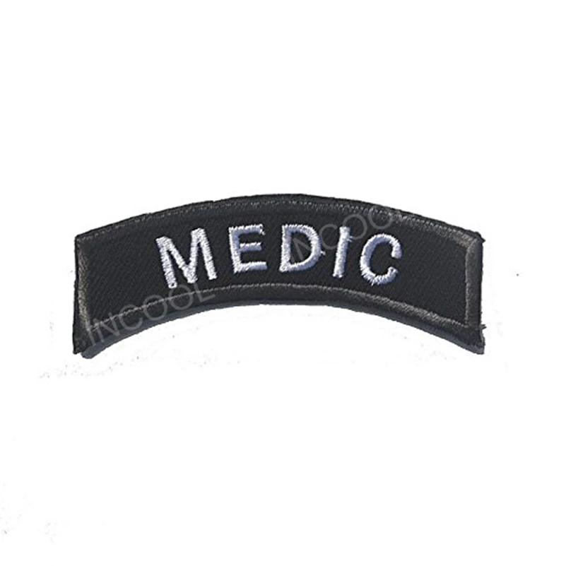 Medic Black Нашивки с вышивкой, ИК, светоотражающие, Медик для поддержания боевого духа, нашивки, тактический боевой EMT, аппликация эмблем, ткань, эмблемы с вышивкой - Цвет: Medic Black