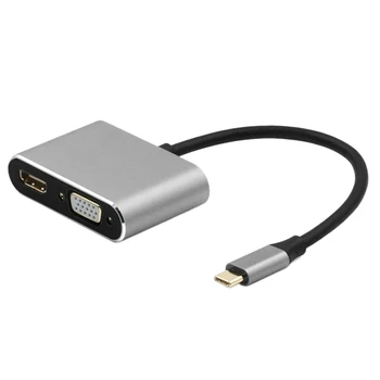 

HOT-USB Type-C Hub USB C Adapter to HDMI VGA 87W-PD USB Hub OTG Hub USB C Splitter for Pro