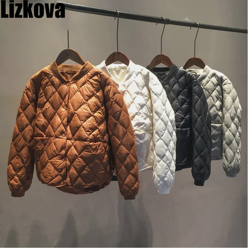 

2019 Winter Clothing Bomber Jacket Woman Short Baseball down Jacket Streetwear