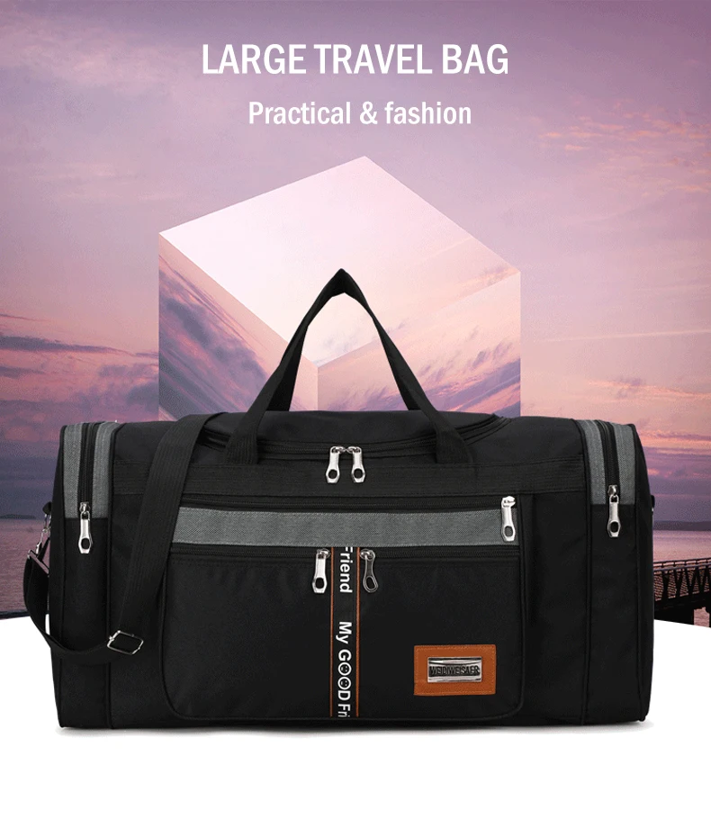 Looking for a stylish and spacious travel bag? Look no further than our Large Capacity Nylon Travel Bag! Designed for the modern traveler, this bag is made with durable and lightweight nylon material. Perfect for storing all your essentials and more! Don't compromise on style or space, grab yours today!