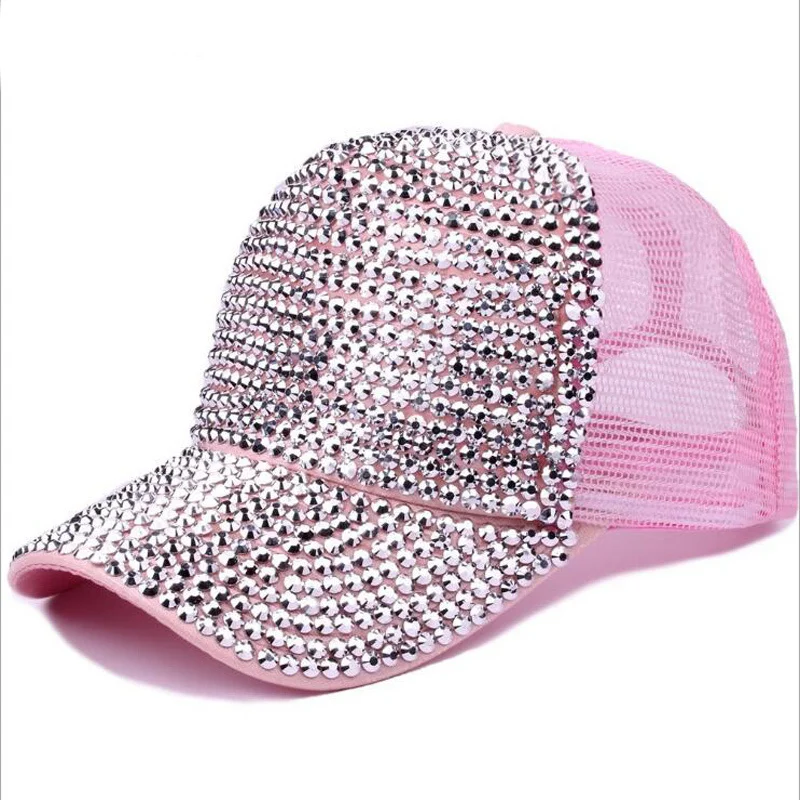 Sequined Rhinestone Pearl Cotton Baseball Cap For Women Ladies Summer Hat Snapback Hip Hop Hats Hat Cap Bone baseball cap